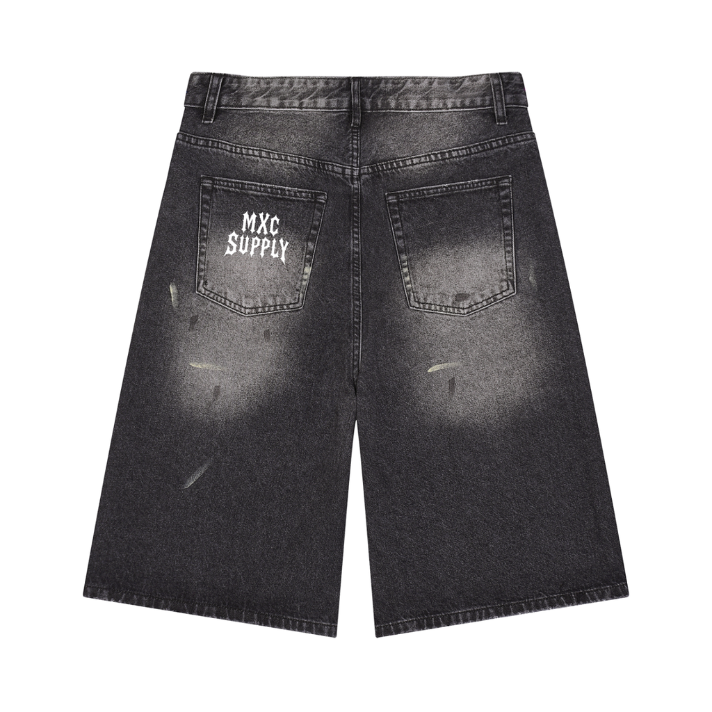 Men’s Vintage Wash Wide Leg Denim Shorts