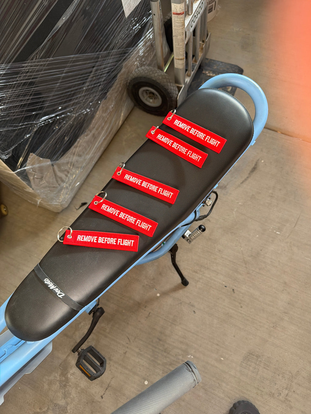 Remove before flight keychain