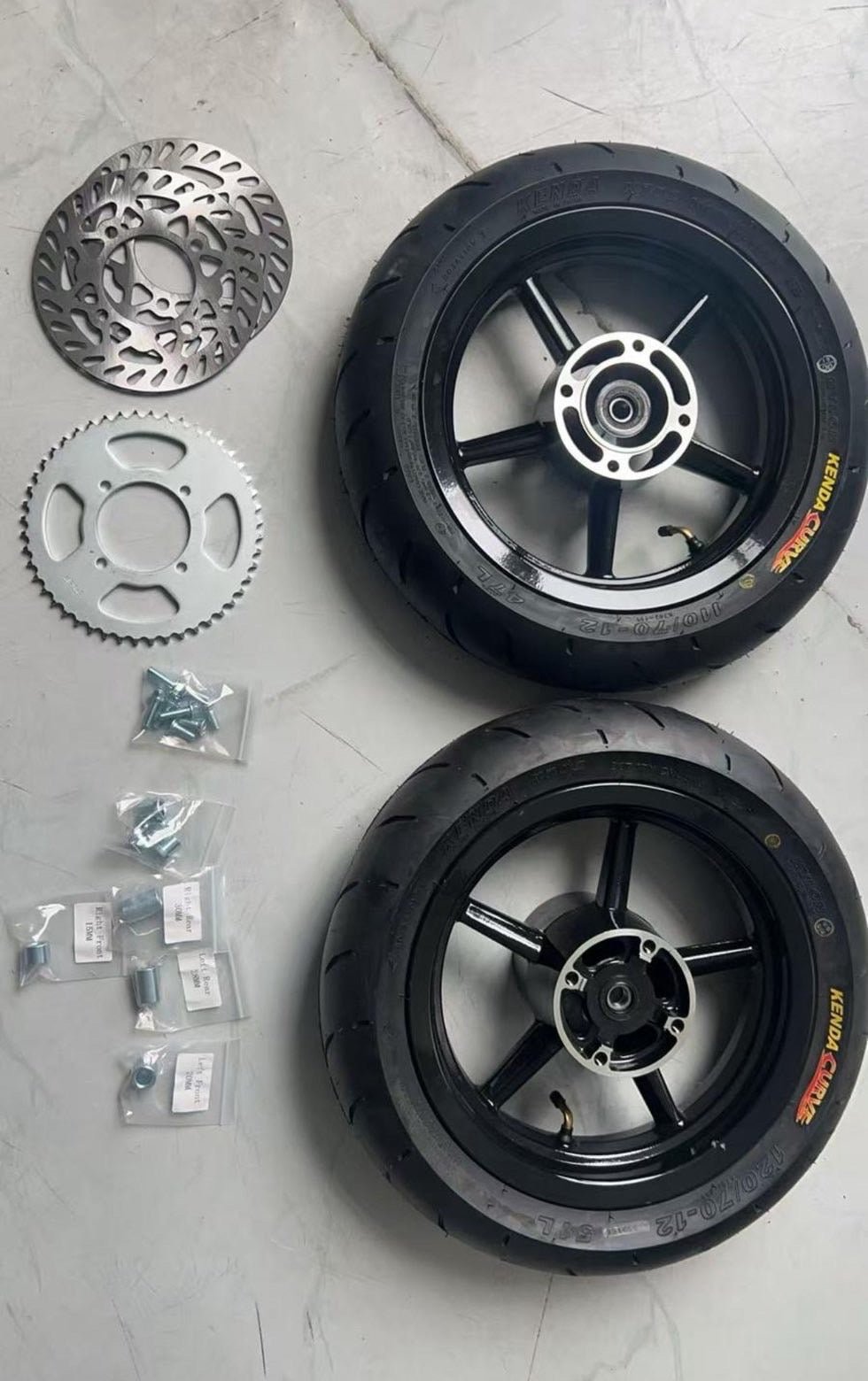 12” Universal Mini E-Moto Supermoto Wheel Set
