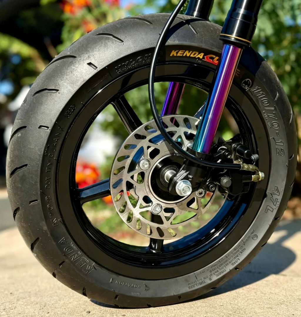 12” Universal Mini E-Moto Supermoto Wheel Set